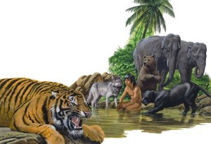 Menino e animais de English School